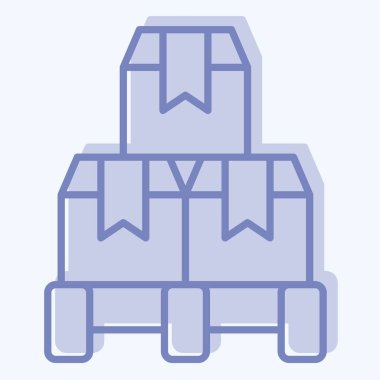 Simge Kutusu. Endüstri sembolüyle ilgili. İki ton stili. dizayn edilebilir