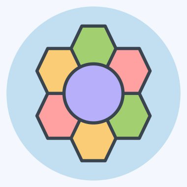 Simge Deseni Tanıma. Biyomühendislik sembolüyle ilgili. renk eşi biçimi