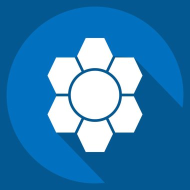 Simge Deseni Tanıma. Biyomühendislik sembolüyle ilgili. uzun gölge biçimi