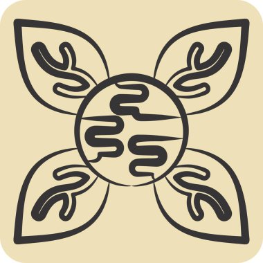 İkon Barış Ortamı. Dünya Barışı sembolüyle ilgili. El çizimi tarzı. düzenlenebilir