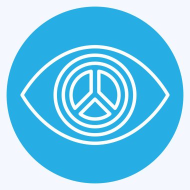 Manzara Barışı ikonu. Dünya Barışı sembolüyle ilgili. Mavi gözlü. dizayn edilebilir