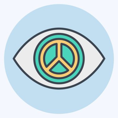 Manzara Barışı ikonu. Dünya Barışı sembolüyle ilgili. renk arkadaşı stili. dizayn edilebilir