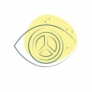 Manzara Barışı ikonu. Dünya Barışı sembolüyle ilgili. Renkli Leke Biçimi. dizayn edilebilir