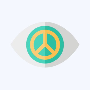 Manzara Barışı ikonu. Dünya Barışı sembolüyle ilgili. Düz stil. dizayn edilebilir