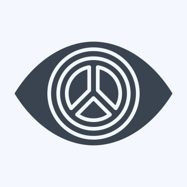 Manzara Barışı ikonu. Dünya Barışı sembolüyle ilgili. Kabartma tarzı. dizayn edilebilir