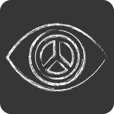 Manzara Barışı ikonu. Dünya Barışı sembolüyle ilgili. Tebeşir stili. dizayn edilebilir