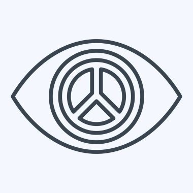 Manzara Barışı ikonu. Dünya Barışı sembolüyle ilgili. Sıra tarzı. dizayn edilebilir