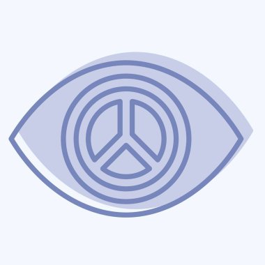 Manzara Barışı ikonu. Dünya Barışı sembolüyle ilgili. İki ton stili. dizayn edilebilir