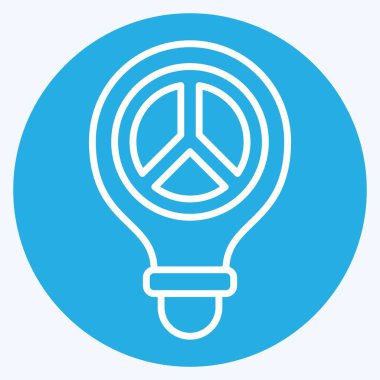 İkon Barış Düşüncesi. Dünya Barışı sembolüyle ilgili. Mavi gözlü. dizayn edilebilir