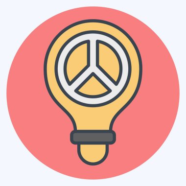 İkon Barış Düşüncesi. Dünya Barışı sembolüyle ilgili. renk arkadaşı stili. dizayn edilebilir