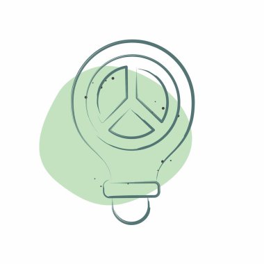 İkon Barış Düşüncesi. Dünya Barışı sembolüyle ilgili. Renkli Leke Biçimi. dizayn edilebilir