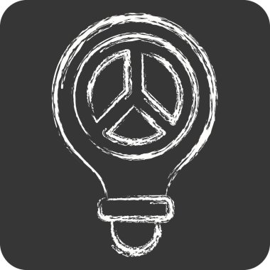 İkon Barış Düşüncesi. Dünya Barışı sembolüyle ilgili. Tebeşir stili. dizayn edilebilir