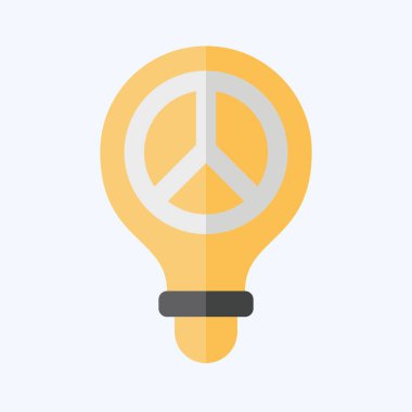 İkon Barış Düşüncesi. Dünya Barışı sembolüyle ilgili. Düz stil. dizayn edilebilir