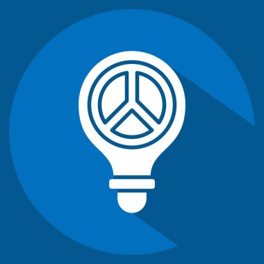 İkon Barış Düşüncesi. Dünya Barışı sembolüyle ilgili. Uzun gölge tarzı. dizayn edilebilir