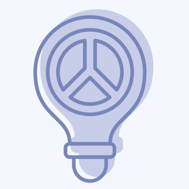 İkon Barış Düşüncesi. Dünya Barışı sembolüyle ilgili. İki ton stili. dizayn edilebilir