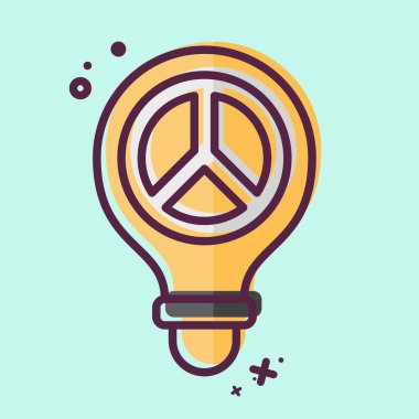 İkon Barış Düşüncesi. Dünya Barışı sembolüyle ilgili. MBE tarzı. dizayn edilebilir