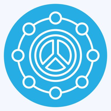 İkon Barışı. Dünya Barışı sembolüyle ilgili. Mavi gözlü. dizayn edilebilir