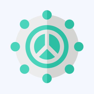 İkon Barışı. Dünya Barışı sembolüyle ilgili. Düz stil. dizayn edilebilir