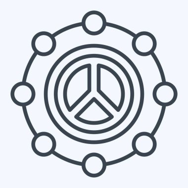 İkon Barışı. Dünya Barışı sembolüyle ilgili. Sıra tarzı. dizayn edilebilir