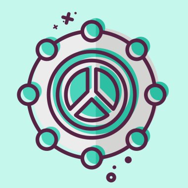 İkon Barışı. Dünya Barışı sembolüyle ilgili. MBE tarzı. dizayn edilebilir