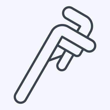 Simge Boru Anahtarı. Tamir Aletleri sembolüyle ilgili. Sıra tarzı. dizayn edilebilir