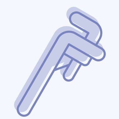 Simge Boru Anahtarı. Tamir Aletleri sembolüyle ilgili. İki ton stili. dizayn edilebilir