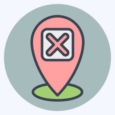 Simge Noktası. Ünlem sembolüyle ilgili. renk arkadaşı stili. dizayn edilebilir