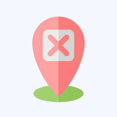 Simge Noktası. Ünlem sembolüyle ilgili. Düz stil. dizayn edilebilir