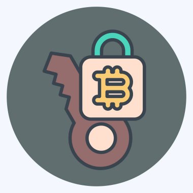 Simge Gizli Anahtarı. Kripto para birimi sembolüyle ilgili. renk eşi biçimi