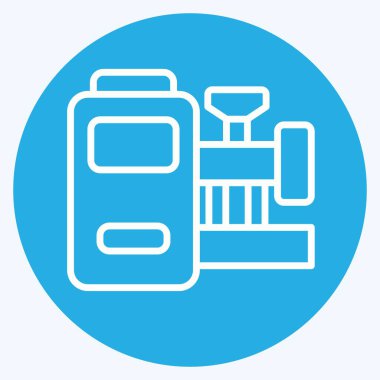 Simge Üretim Makinesi. Endüstri sembolüyle ilgili. Mavi gözlü. dizayn edilebilir