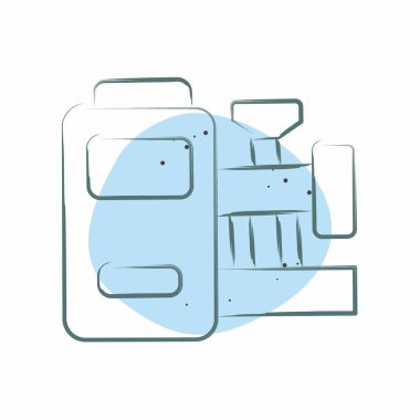 Simge Üretim Makinesi. Endüstri sembolüyle ilgili. Renkli Leke Biçimi. dizayn edilebilir