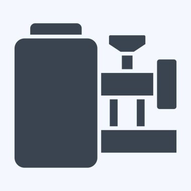 Simge Üretim Makinesi. Endüstri sembolüyle ilgili. Kabartma tarzı. dizayn edilebilir