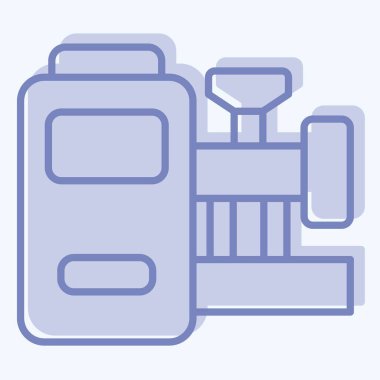 Simge Üretim Makinesi. Endüstri sembolüyle ilgili. İki ton stili. dizayn edilebilir