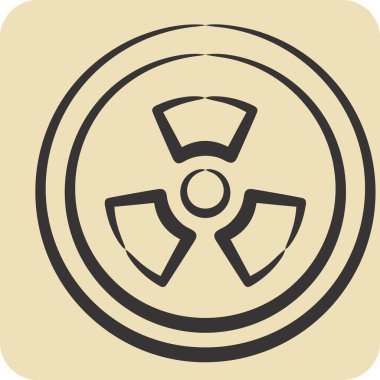 Simge Radyasyonu. Biyomühendislik sembolüyle ilgili. el çizimi biçim