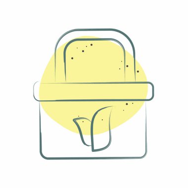 Simge Geri Dönüşüm Torbası. Dünya 'yı Kurtarma sembolüyle ilgili. Renkli Leke Biçimi. düzenlenebilir