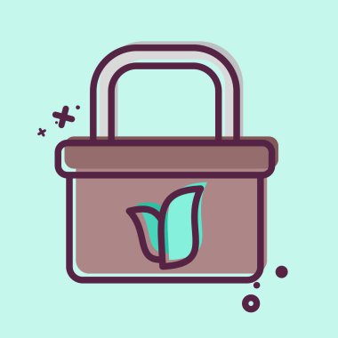 Simge Geri Dönüşüm Torbası. Dünya 'yı Kurtarma sembolüyle ilgili. MBE tarzı. düzenlenebilir