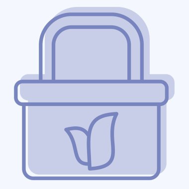 Simge Geri Dönüşüm Torbası. Dünya 'yı Kurtarma sembolüyle ilgili. İki ton stili. düzenlenebilir