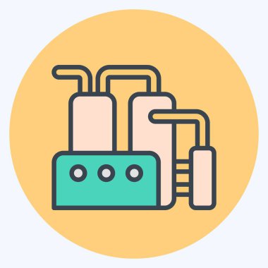 Simge Rafinerisi. Endüstri sembolüyle ilgili. renk arkadaşı stili. dizayn edilebilir