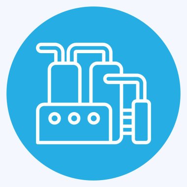 Simge Rafinerisi. Endüstri sembolüyle ilgili. Mavi gözlü. dizayn edilebilir