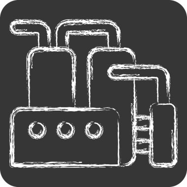 Simge Rafinerisi. Endüstri sembolüyle ilgili. Tebeşir stili. dizayn edilebilir