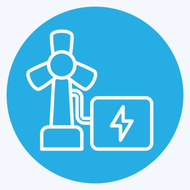 Simge Yenilenebilir Enerji. Endüstri sembolüyle ilgili. Mavi gözlü. dizayn edilebilir