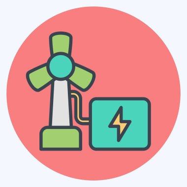 Simge Yenilenebilir Enerji. Endüstri sembolüyle ilgili. renk arkadaşı stili. dizayn edilebilir