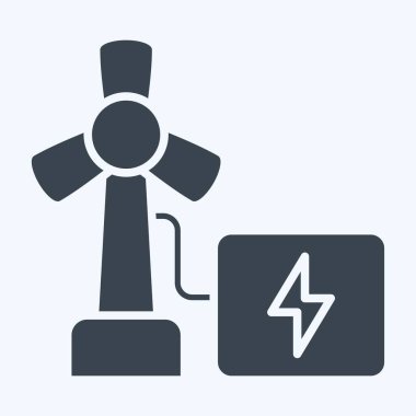 Simge Yenilenebilir Enerji. Endüstri sembolüyle ilgili. Kabartma tarzı. dizayn edilebilir