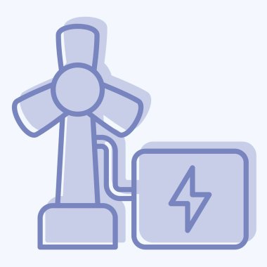 Simge Yenilenebilir Enerji. Endüstri sembolüyle ilgili. İki ton stili. dizayn edilebilir