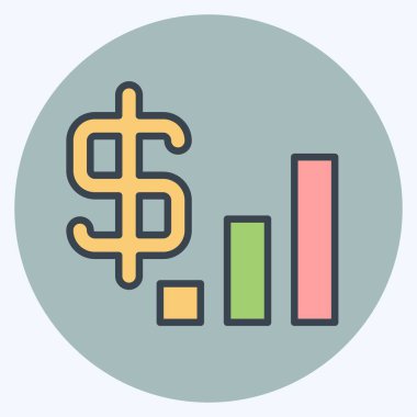 Icon Maliyesi. Denetim sembolüyle ilgili. renk arkadaşı stili. dizayn edilebilir