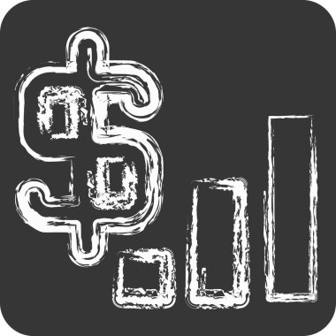 Icon Maliyesi. Denetim sembolüyle ilgili. Tebeşir stili. dizayn edilebilir