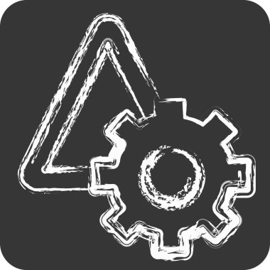 Simge Risk Yönetimi. Denetim sembolüyle ilgili. Tebeşir stili. dizayn edilebilir