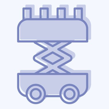 Simge Makas Kaldırma. İnşaat Mühendisliği sembolüyle ilgili. İki ton stili. dizayn edilebilir