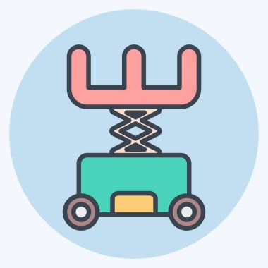 Simge Makas Kaldırma. Endüstri sembolüyle ilgili. renk arkadaşı stili. dizayn edilebilir