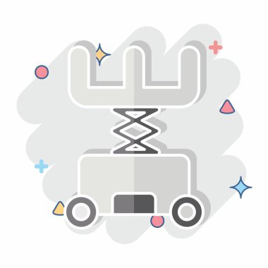 Simge Makas Kaldırma. Endüstri sembolüyle ilgili. Çizgi roman. dizayn edilebilir